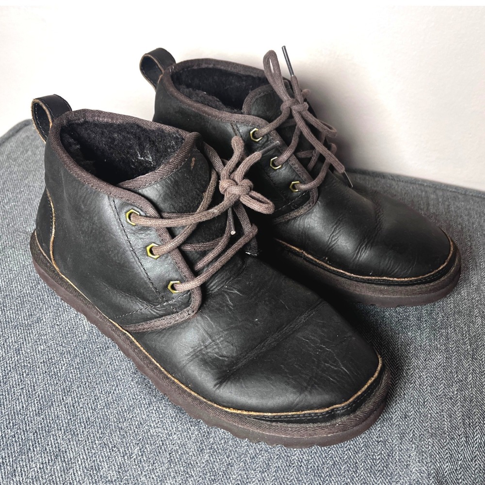 UGG Australia Neumel Brown Leather Chukka Boots 1008908 Mens 8